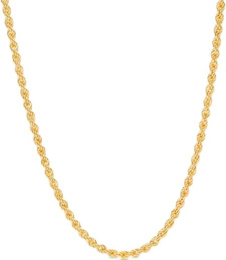Solid gold chain Banter Semi-Solid Gold Rope Chain - 24"