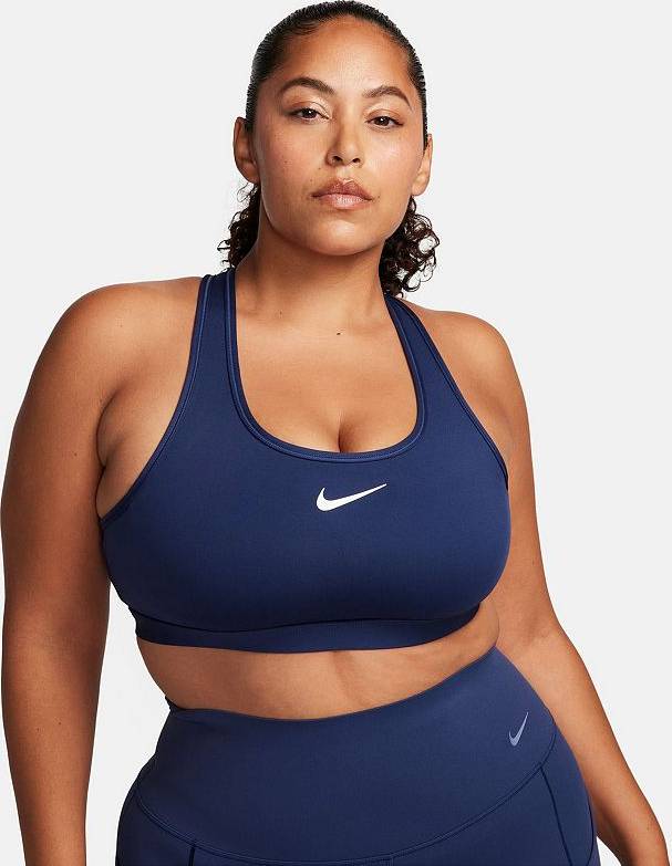 Nike W Nk Swsh Medium Support Midnight - Navy/Wht