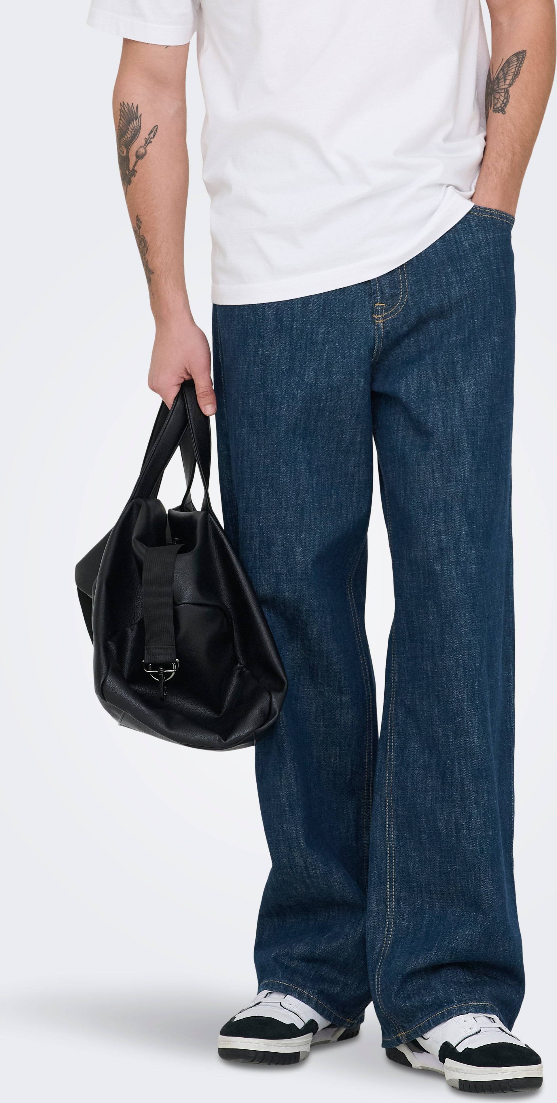Only & Sons Mid Rise Wide Leg Fit Jeans