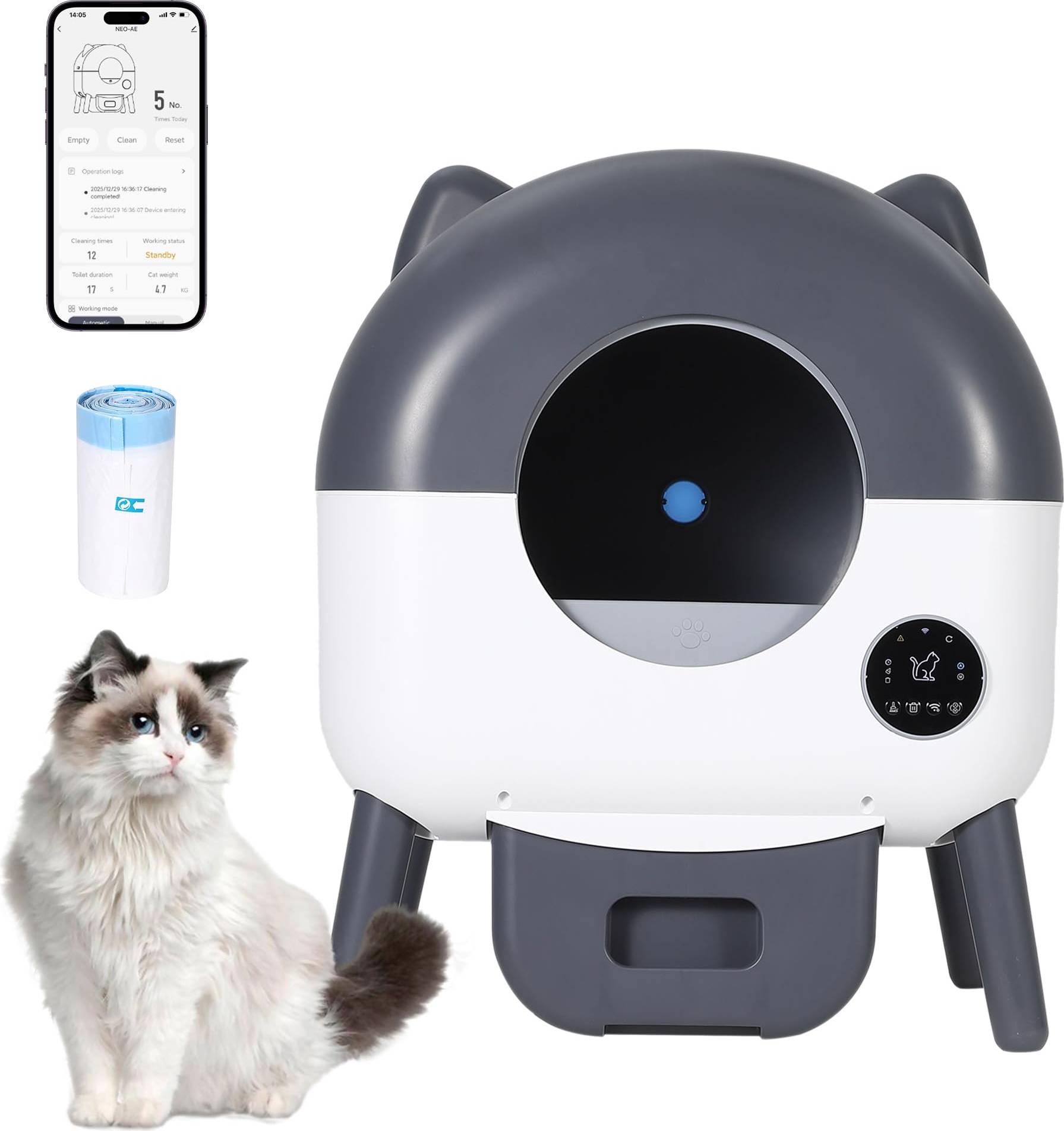 Automatic litter box IDEALHOUSE Automatic Cat Litter Box Large Capacity