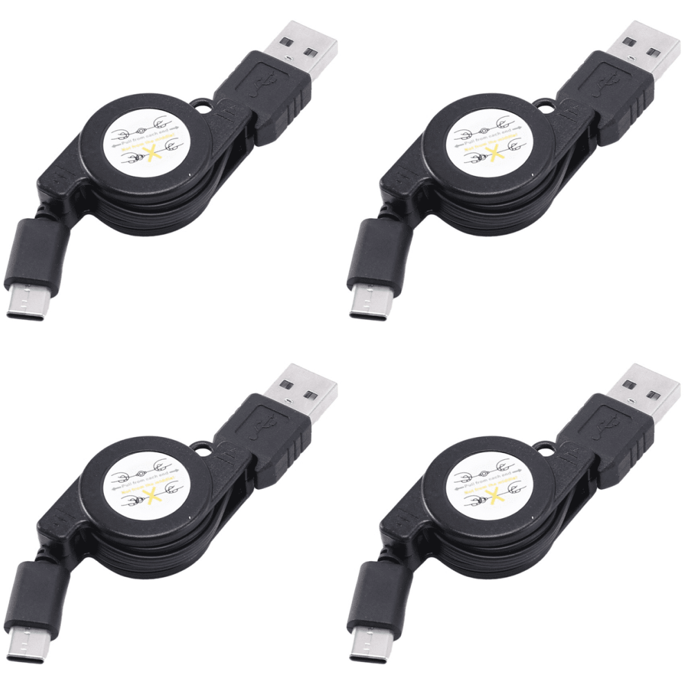 USB Type-C Retractable Cable 4-Pack