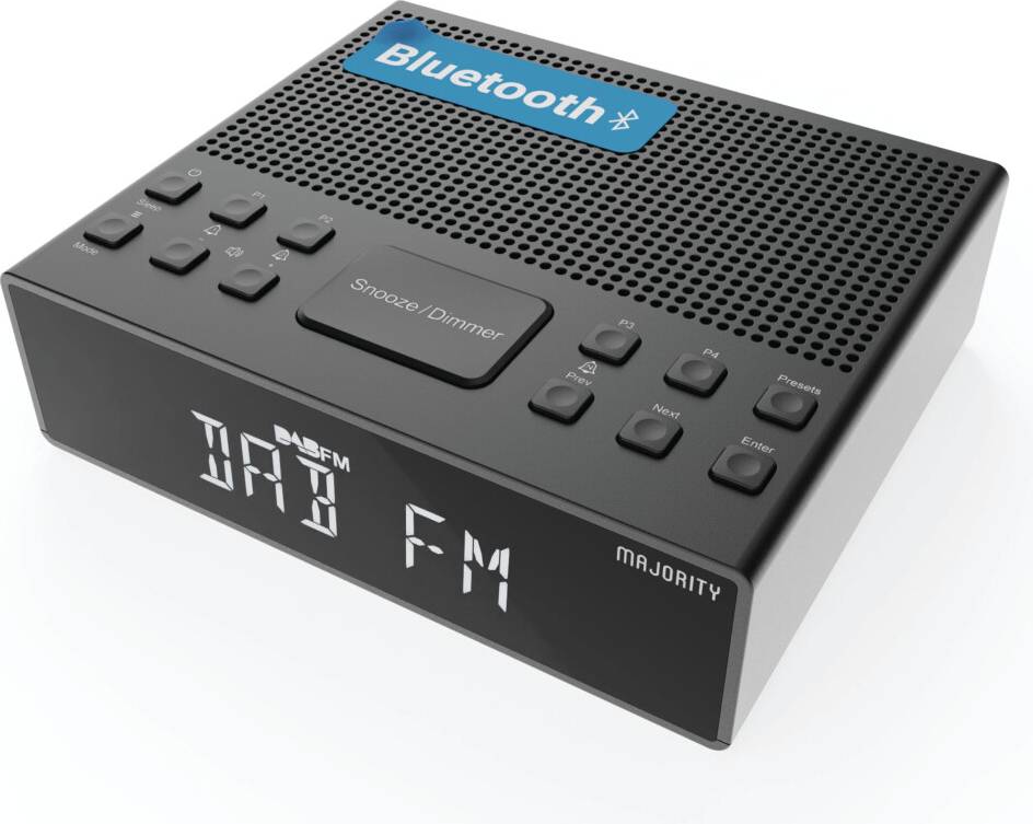 Clock dab radio Majority Knapwell Bluetooth DAB DAB Clock Radi