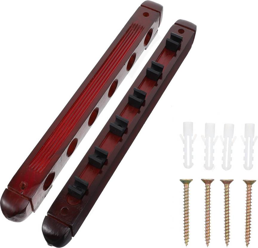 Wooden Pool Cue Rack Wall Shelf