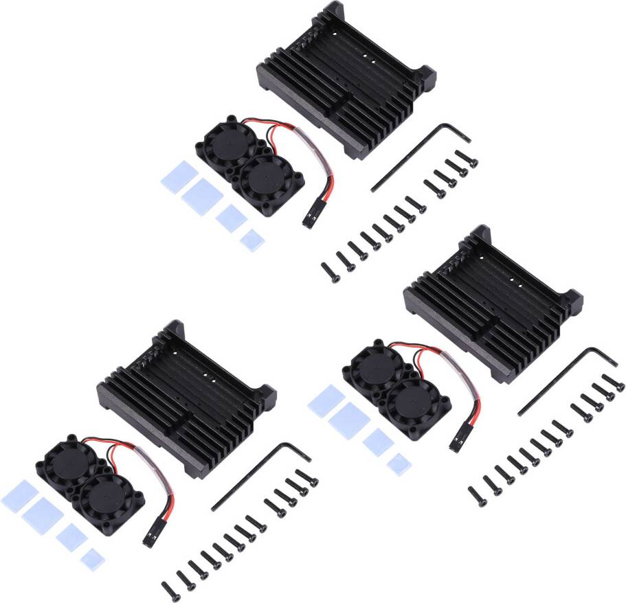 Typecat Custodia Nel Alluminio Doppia Ventola Raffreddamento Involucro Metallico Raspberry Pi 4