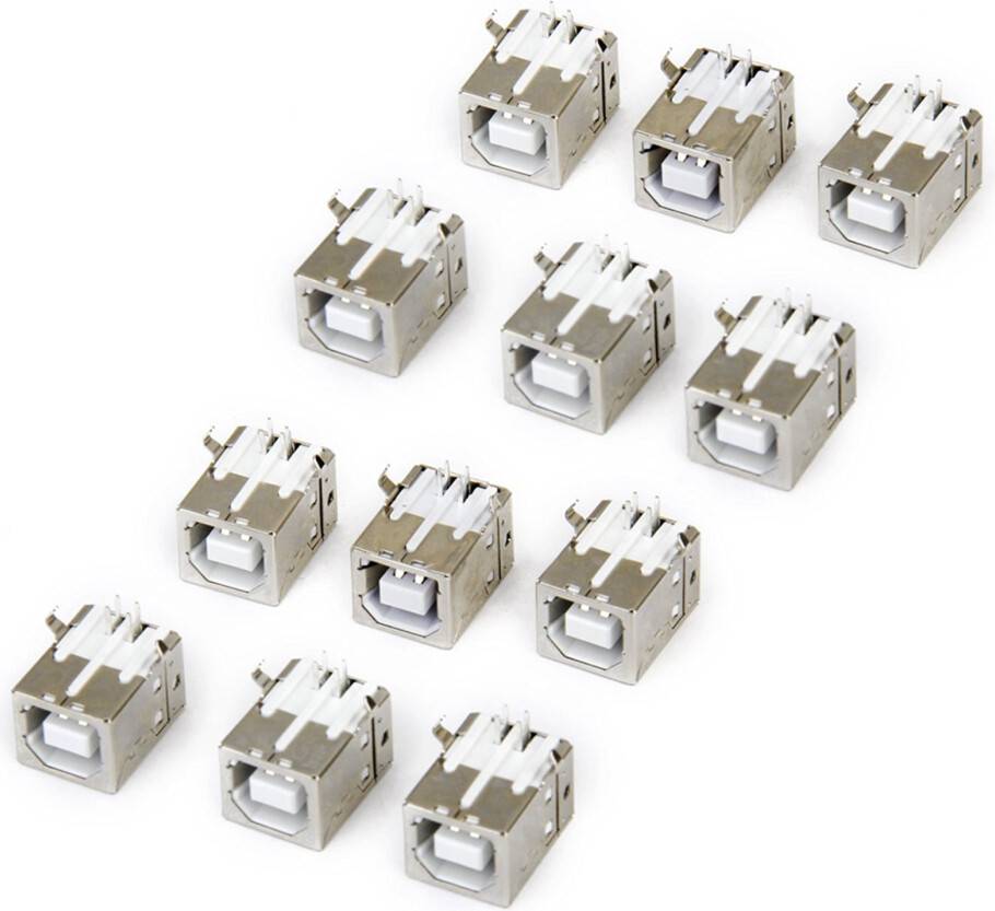 Typecat 12Pcs USB Connector Socket Type B Female Right Angle