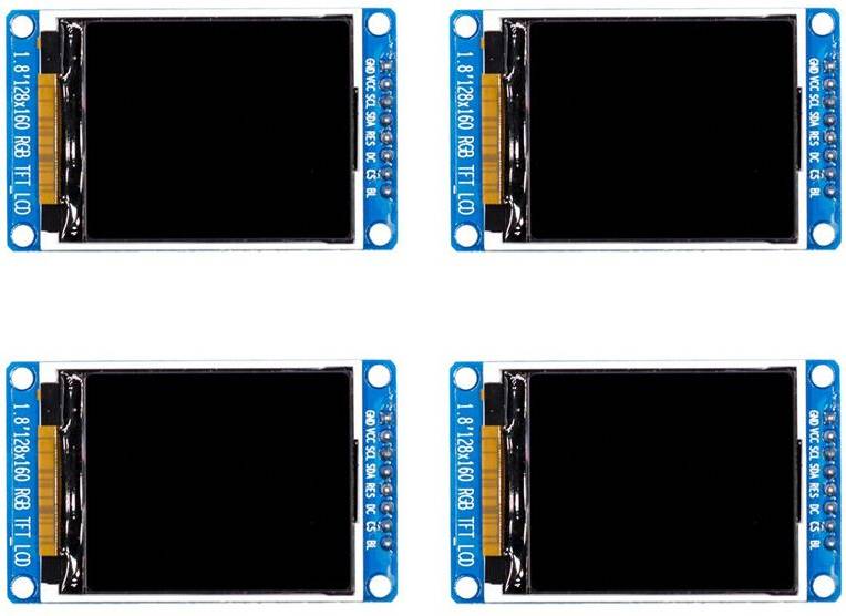 Torribaly 4pcs 1.8 Inch RGB SPI TFT LCD Display Module ST7735S