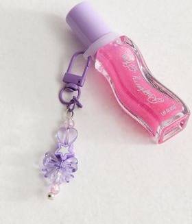 New Look Pink Raspberry Shine Lip Gloss Key Ring