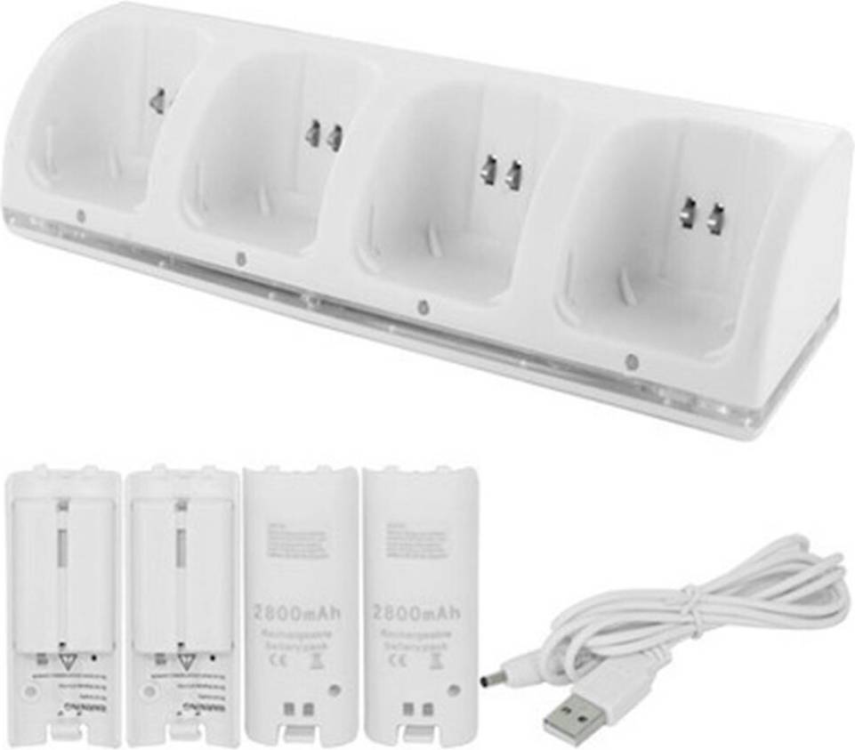 Wii Remote Controller Charger 4 In 1