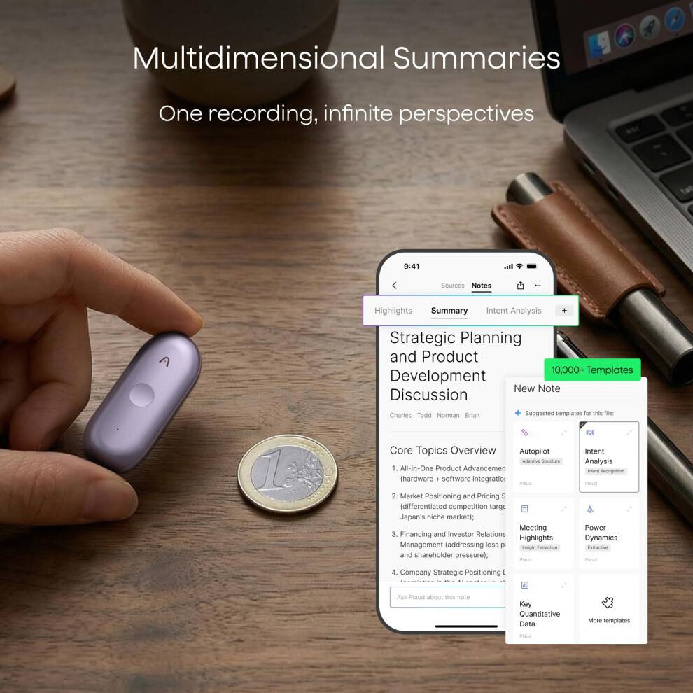 Plaud NotePin S AI Voice Recorder