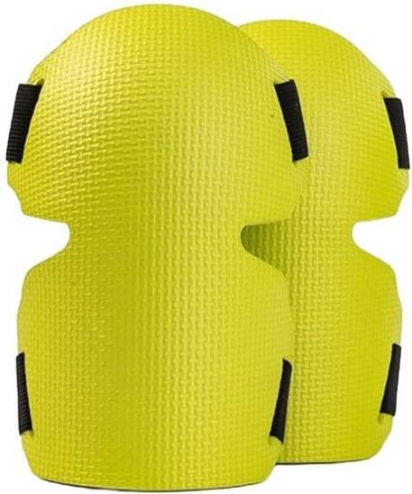 Gardening Knee Pads SlipResistant Ribbed Shell Adjustable Straps - Yellow/Green