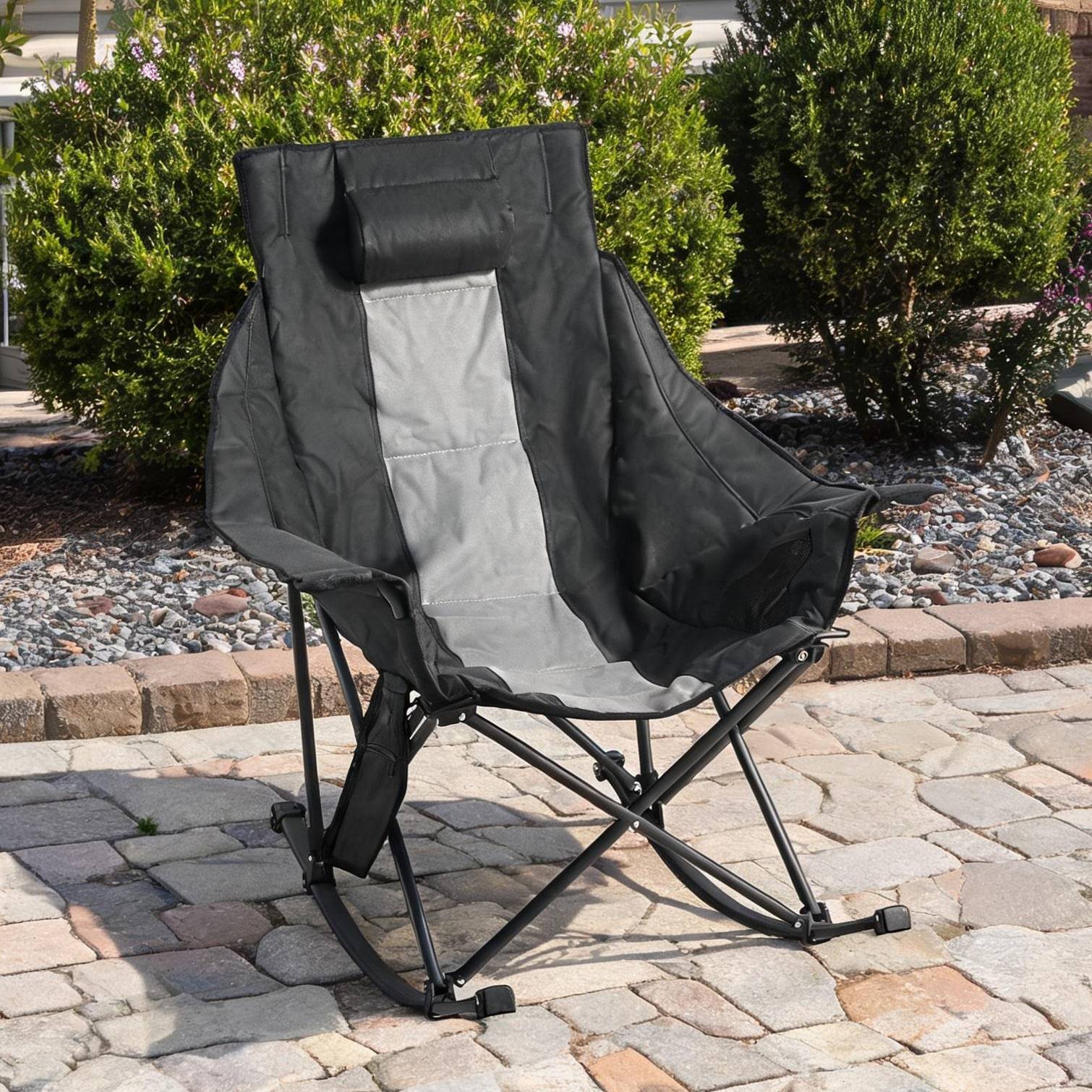 Folding camp chairs SunJet Portable Heated Rocking Camp Chair