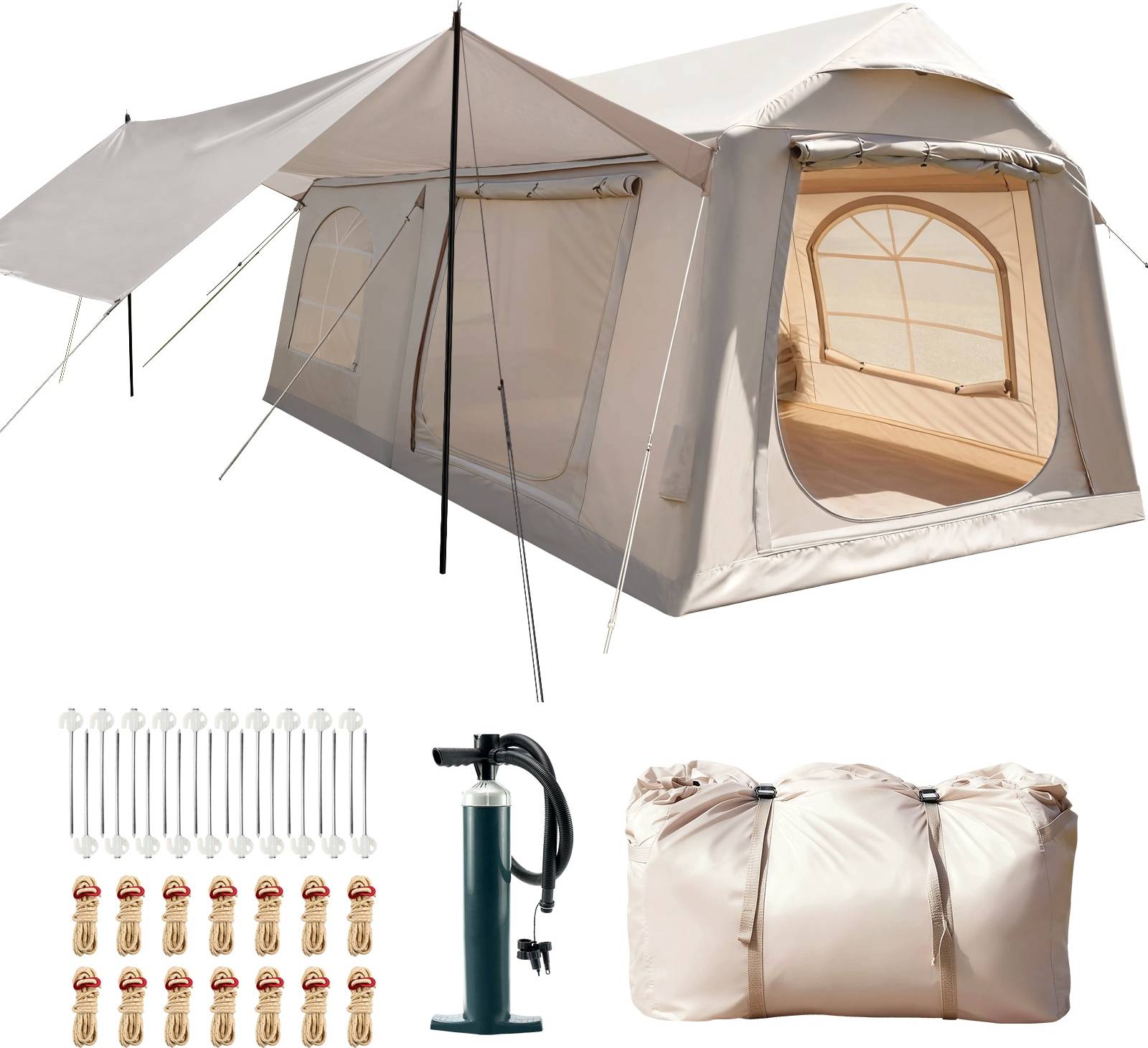 Inflatable tent Esazn Inflatable Polyester Tent Brown