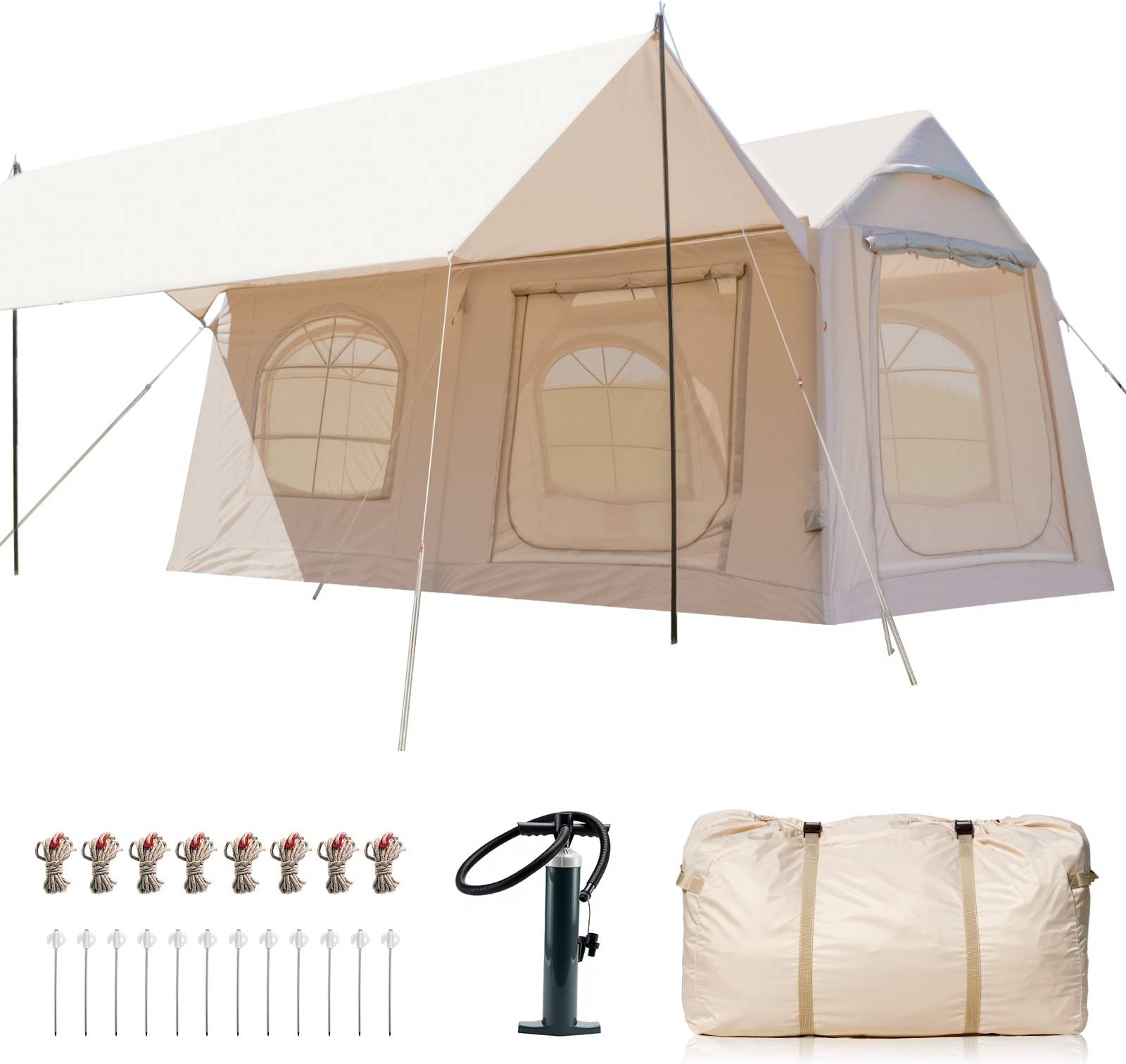 Inflatable tent Esazn Inflatable Polyester Tent Brown