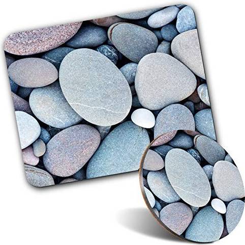 Destination Vinyl Rectangle Mouse Mat Round Coaster Set