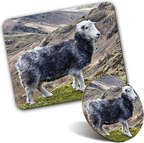 Destination Vinyl Rectangle Mouse Mat Round Coaster Set