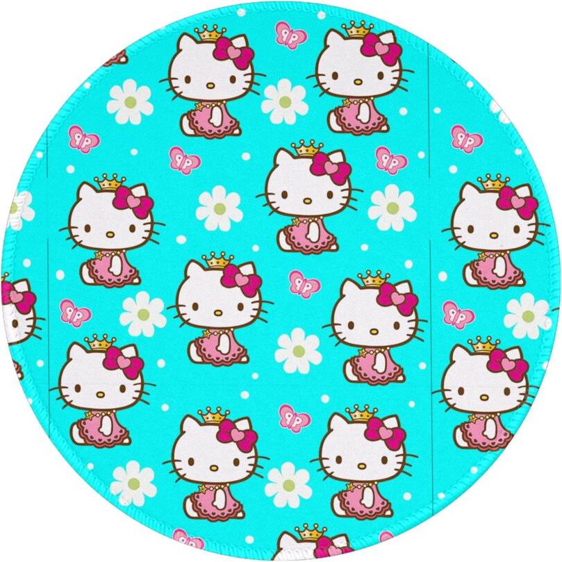 Hello Kitty Non-Slip Rubber Mouse Pad Round 8 Inch 2-Pack