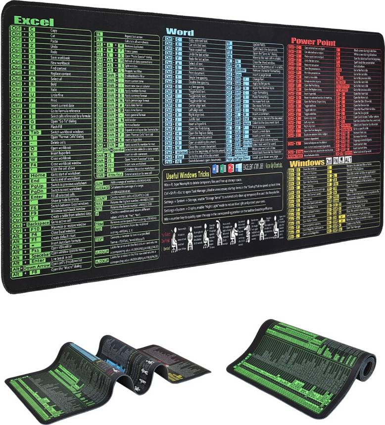 Large Excel Cheat Sheet Mouse Pad