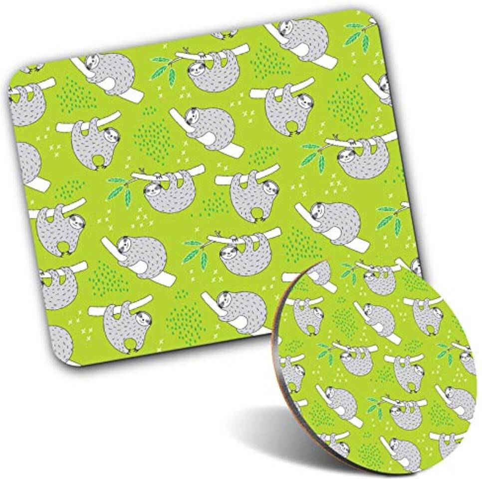 Destination Vinyl Rectangle Mouse Mat Round Coaster Set