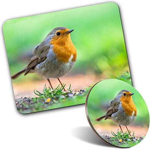 Destination Vinyl Rectangle Mouse Mat Round Coaster Set