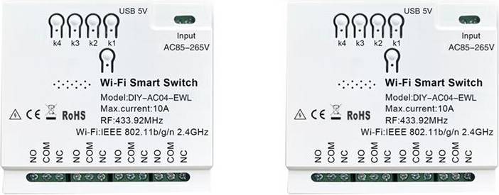 Typecat 2X 4CH EWeLink WiFi RF433 Home Automation Module