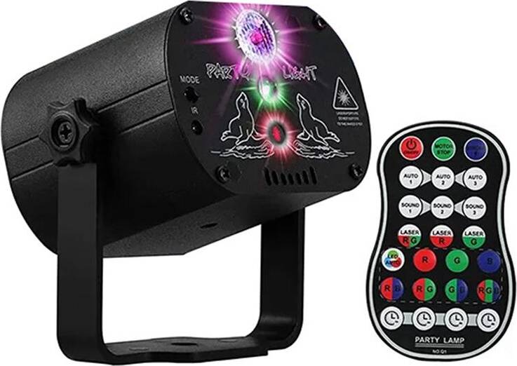 7Color LED DJ Disco Laser Sound Strobe