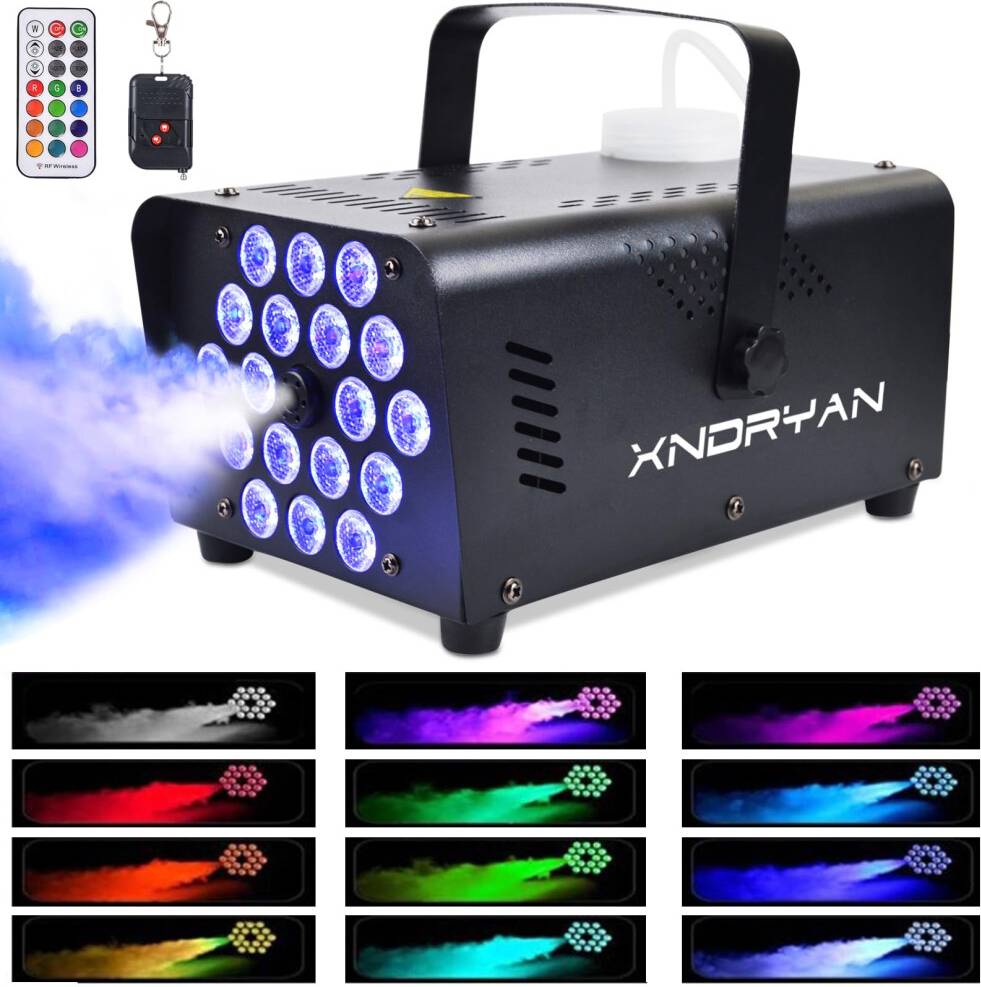 Xndryan 800W Smoke Machine with 18 RGB LED Wireless Remote Control