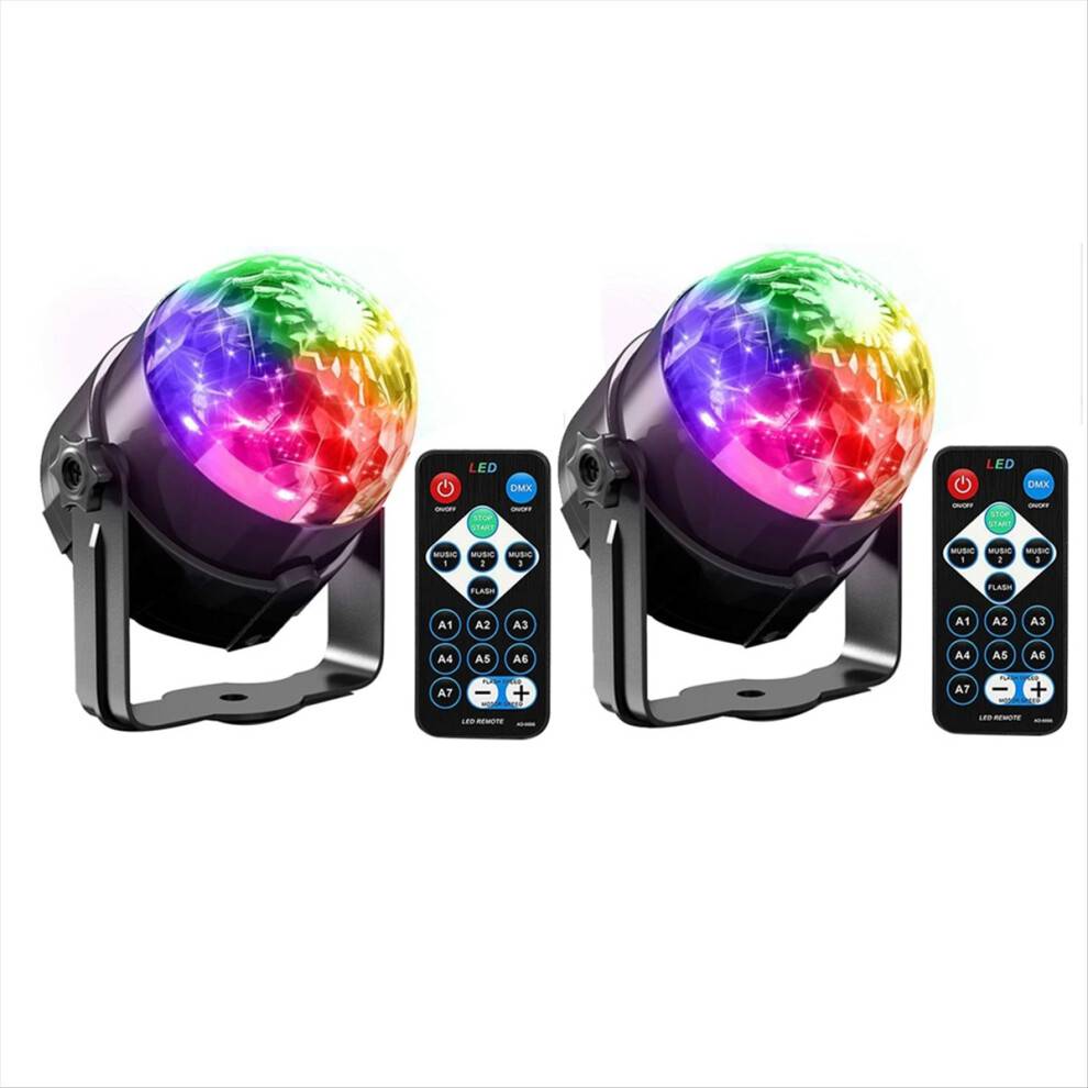 2Pcs Sound Activated Dj Lights with Remote Control
