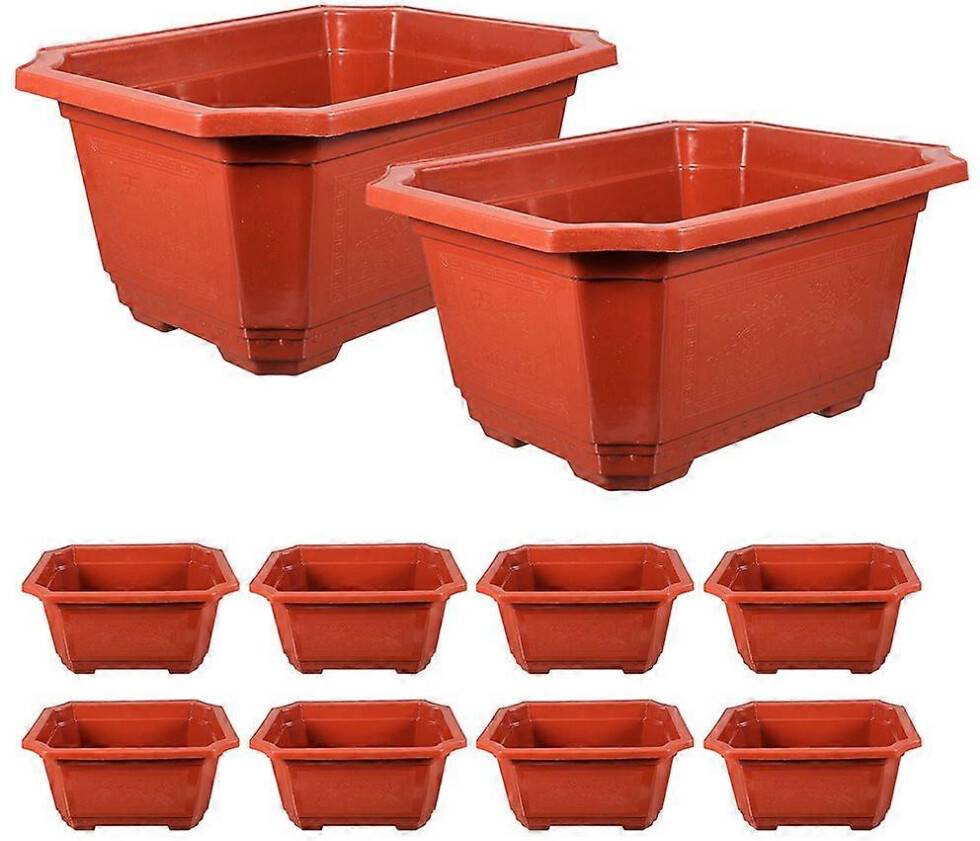 Lot de casserole Lot de 20 Pots Rectangulaires Rouges Bonsaï