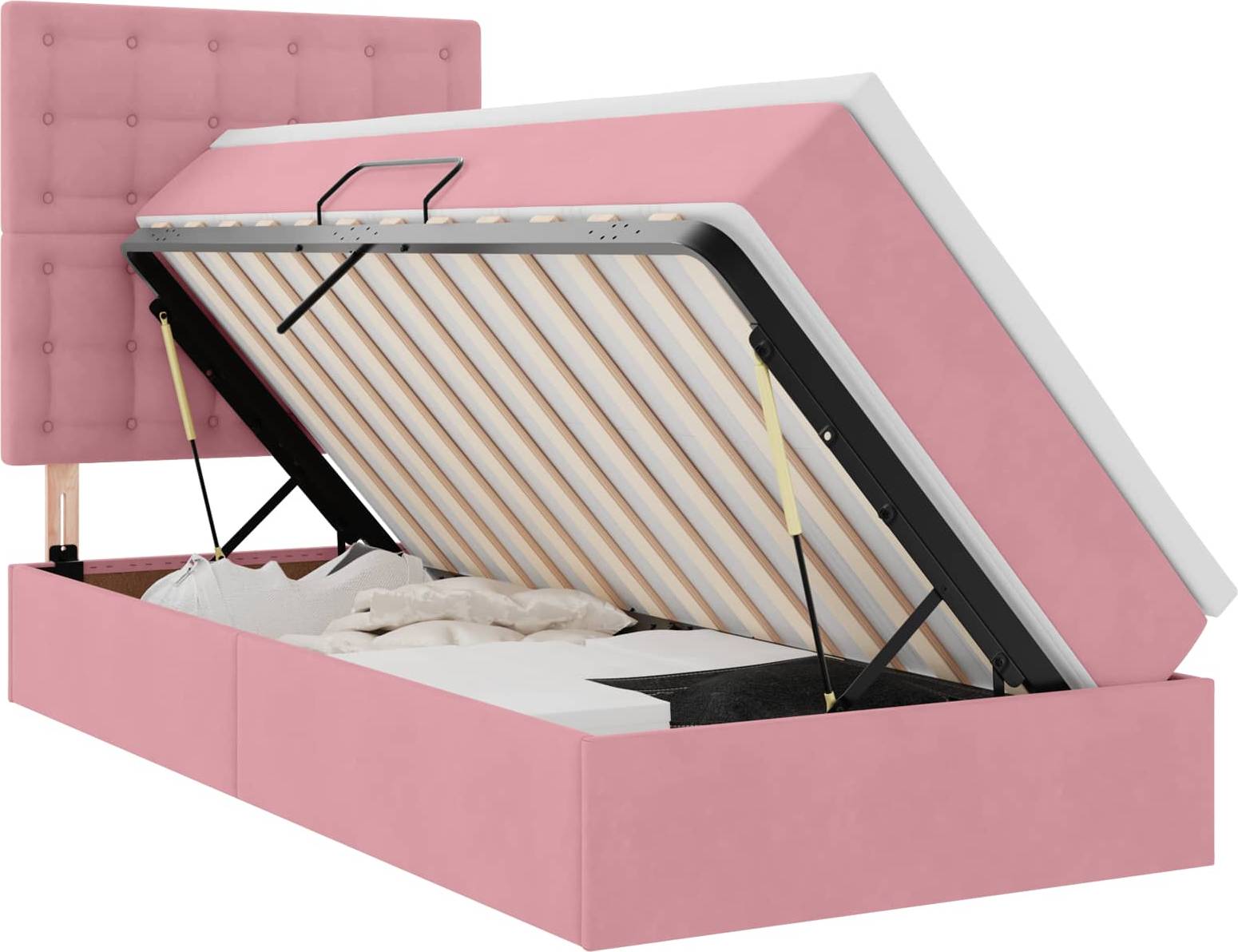 vidaXL Letto a Castello con Contenitore LED Rosa 100 x 200 cm