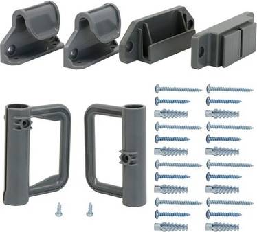 Retractable baby gate Gray Retractable Baby Gate Hardware Kit