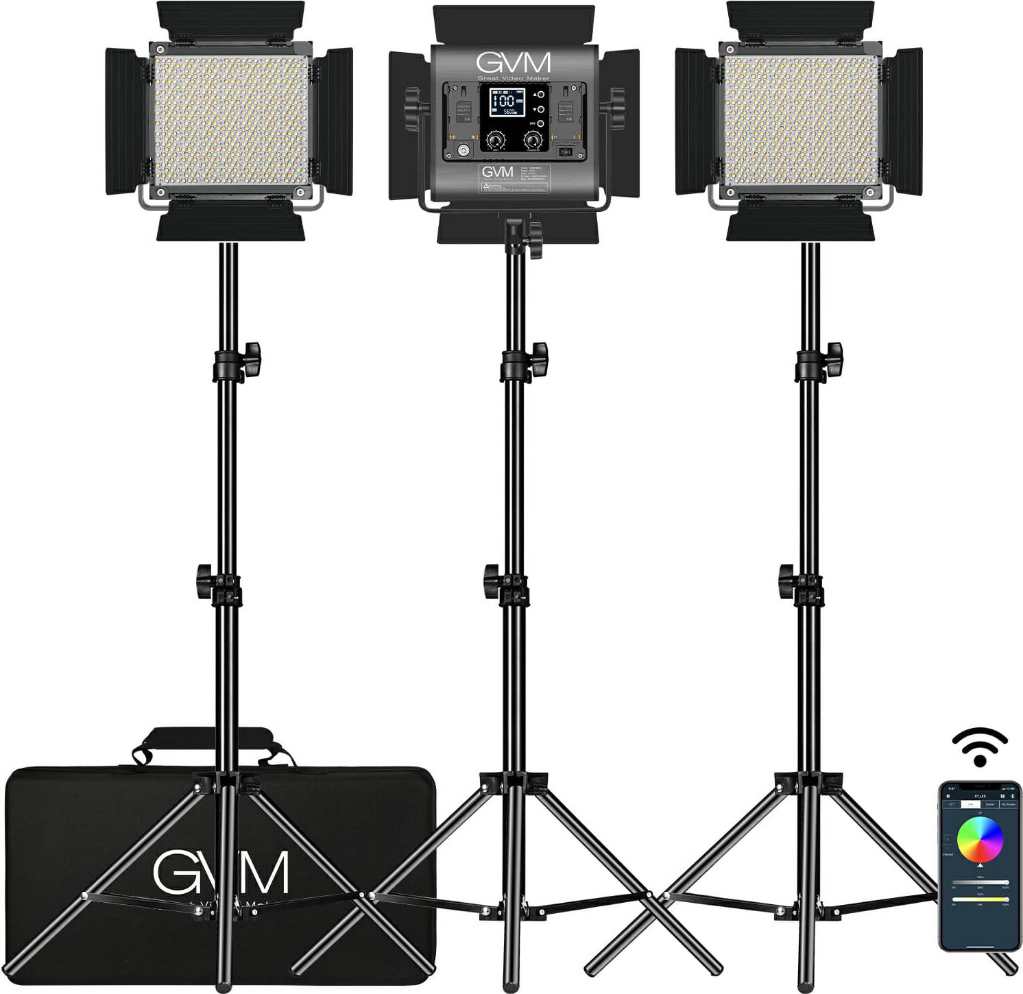 850D RGB LED Studio Video Light Kit