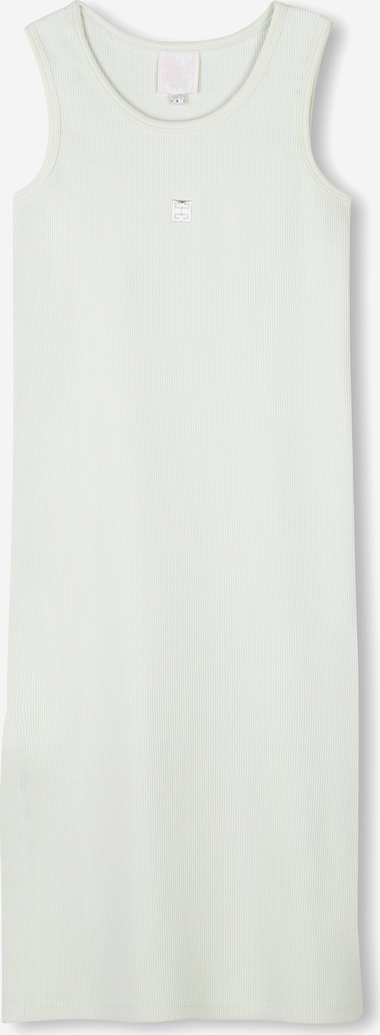 Givenchy Girls Ribbed Logo Tank Dress - Green