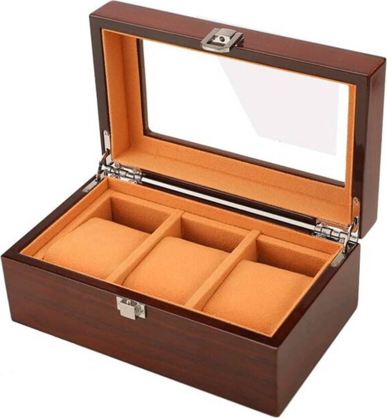Inoomp 2Pcs Watch Storage Box 3 Slots