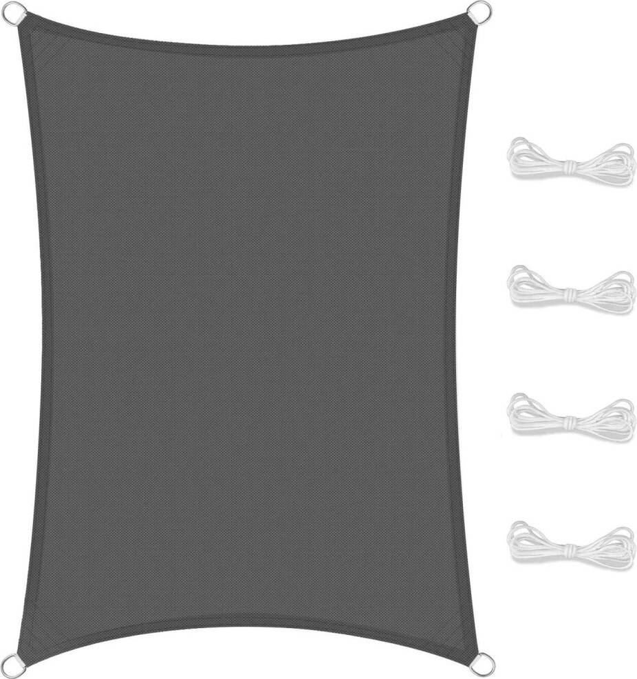Outdoor Shade Sail Canopy with D-Rings and Ropes
