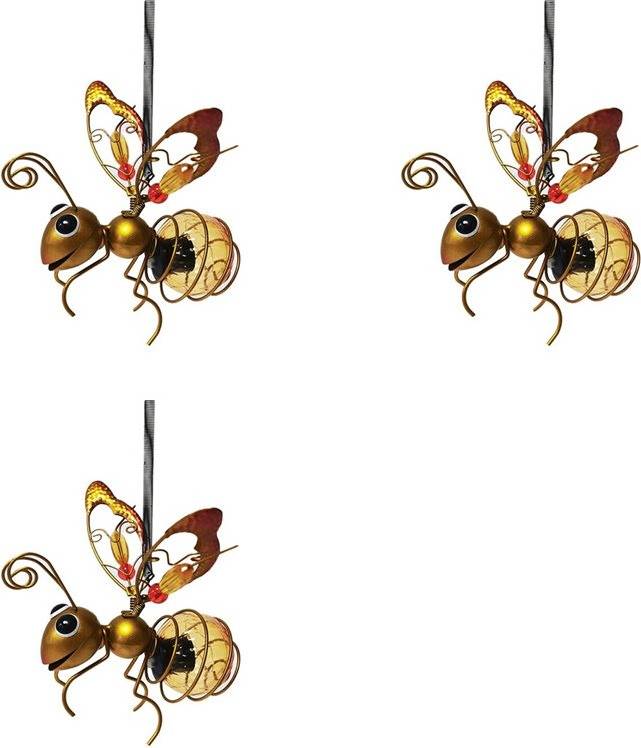Typecat 3X Solar Iron Insect Statue with LED Fairy Light