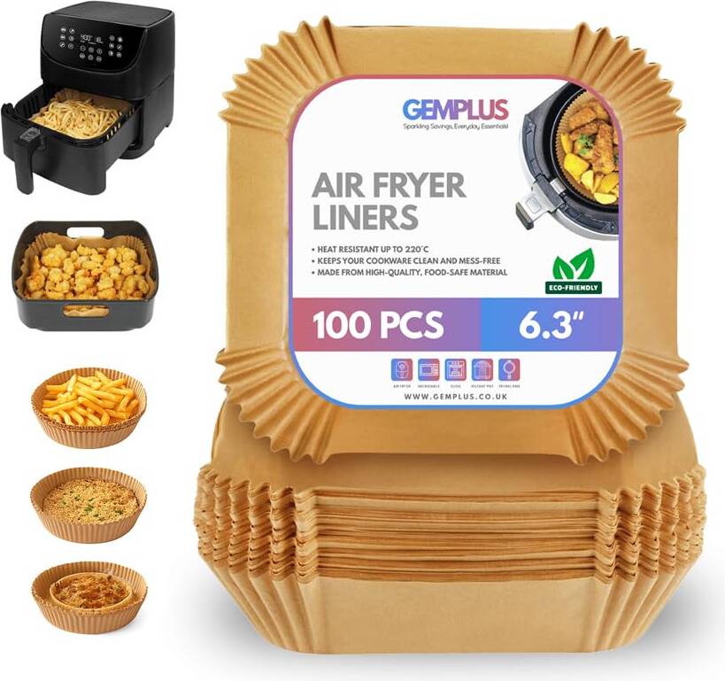 Square parchment air fryer liners Air Fryer Liners Disposable Reusable 100PCS