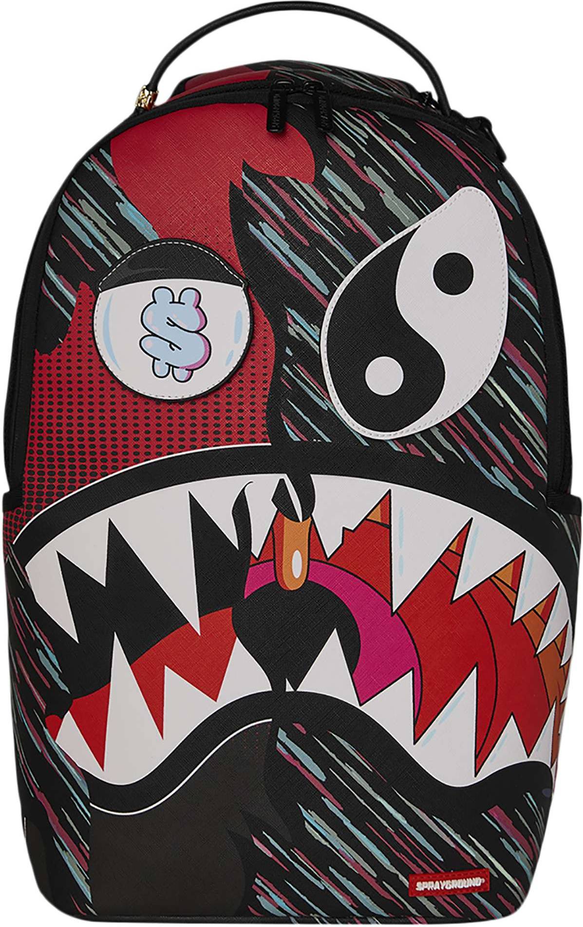 Sprayground Split Design Backpack - Black/Red