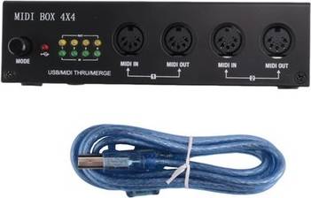 Sodial Midi Box Musical Instruments Usb Midi Interface Merge Thru Box 64