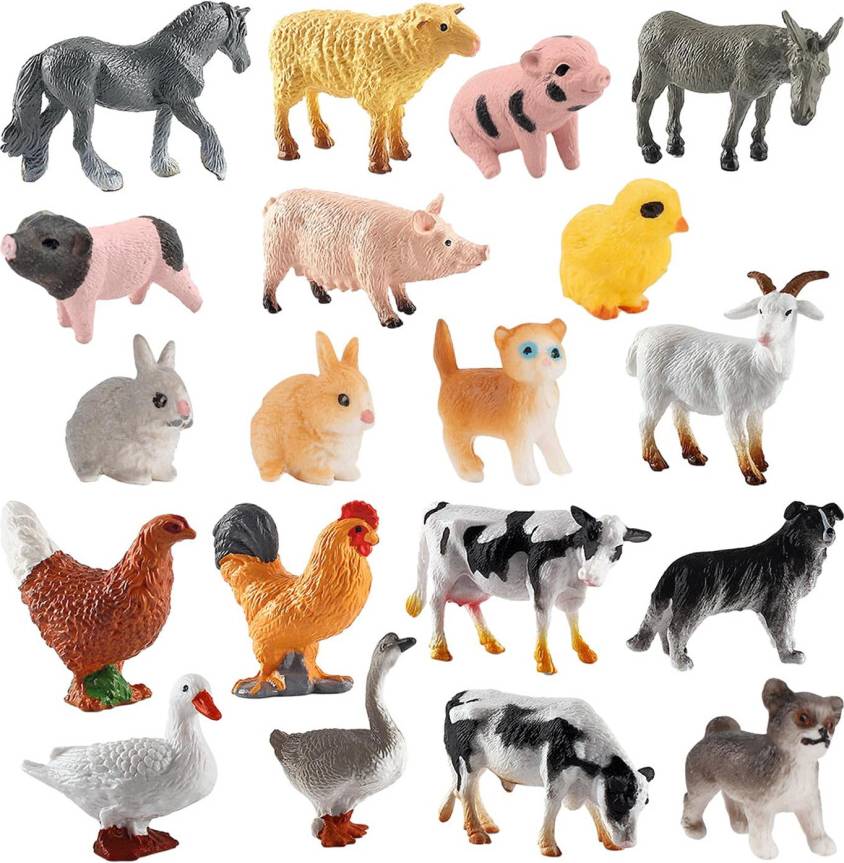 19Pcs Farm Animal Model Set