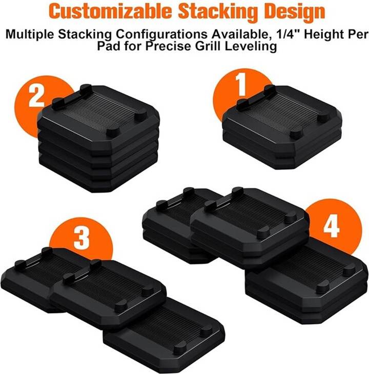 8Pcs Grill Rubber Leveling Shims Kit