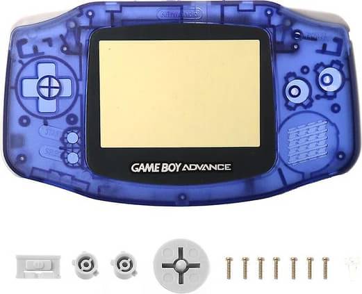 Game Boy Advance Transparent Blue Case Repair Kit