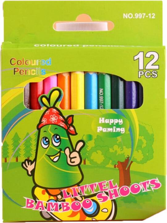 Short Colored Pencils Soft Core Mini Set 12 Pack
