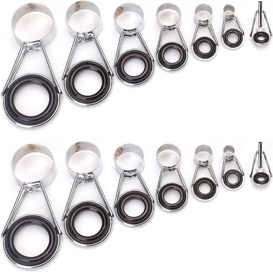 Typecat 14Pcs Fishing Rod Guides Tip 7 Sizes Kit