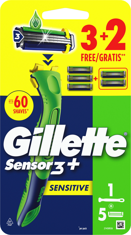 Gillette Sensor3+ Sensitive Razor 5 Blades