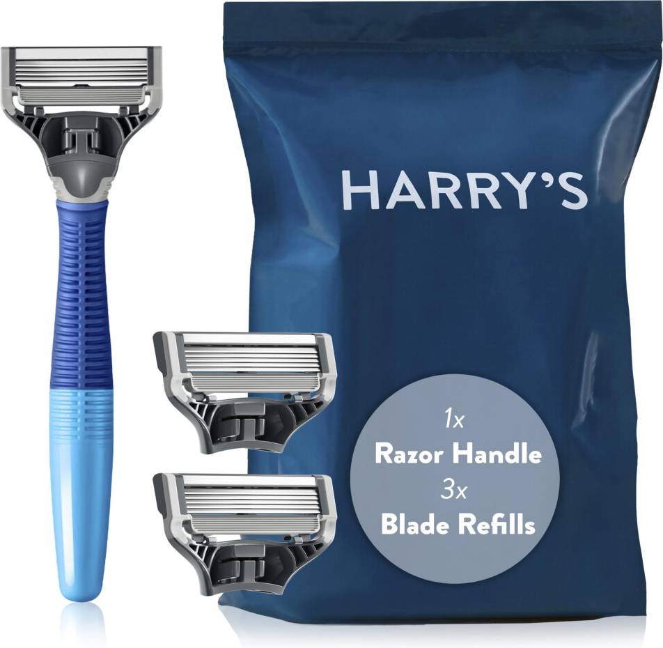 Harry's Original Starter Set Weighted Handle 3 Razor Blade Refills