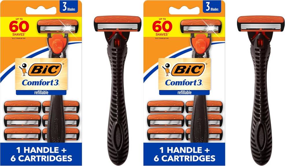 Bic Comfort 3 Refillable Three-Blade Razor Set