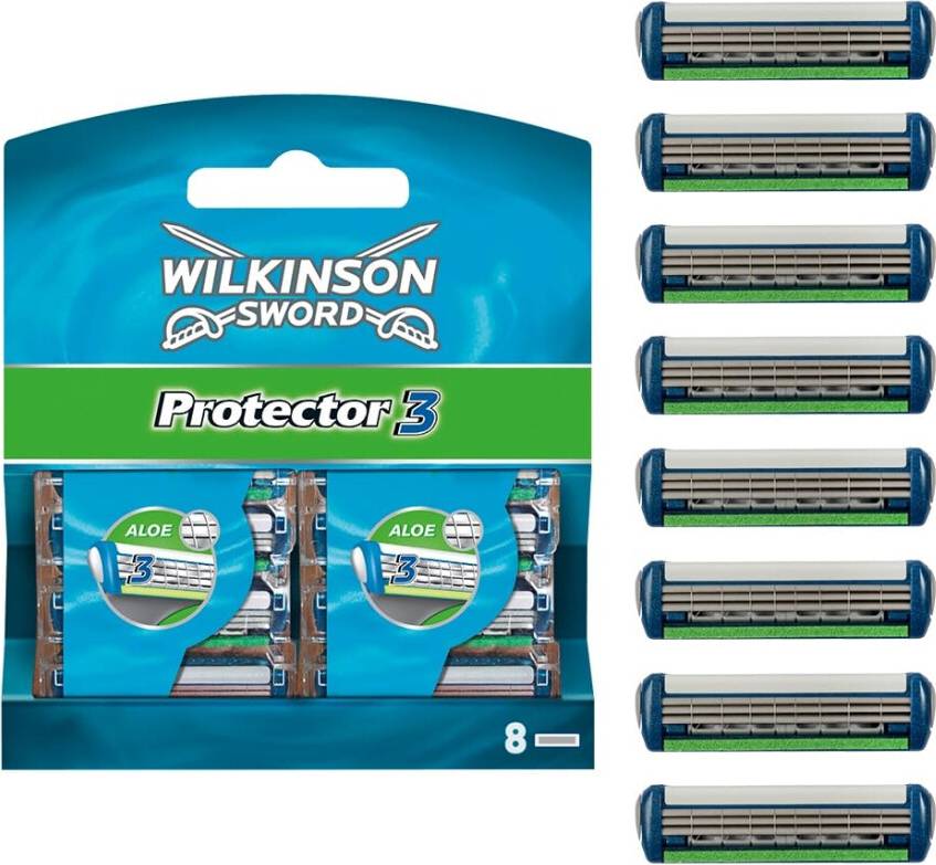 Wilkinson Sword Protector 3 Men's Razor Blade Refills 8pcs