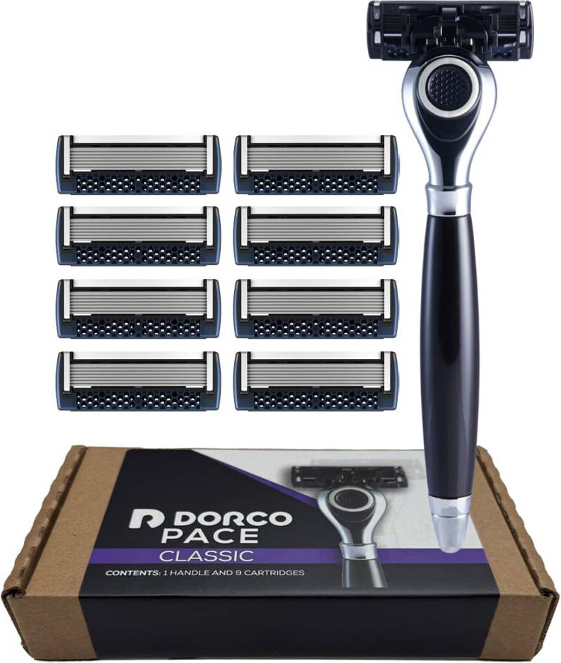 Seven-Blade Razor System With Rotating Head