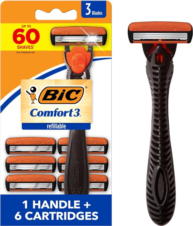 Bic Comfort 3 Men's Refillable 3-Blade Razors Kit
