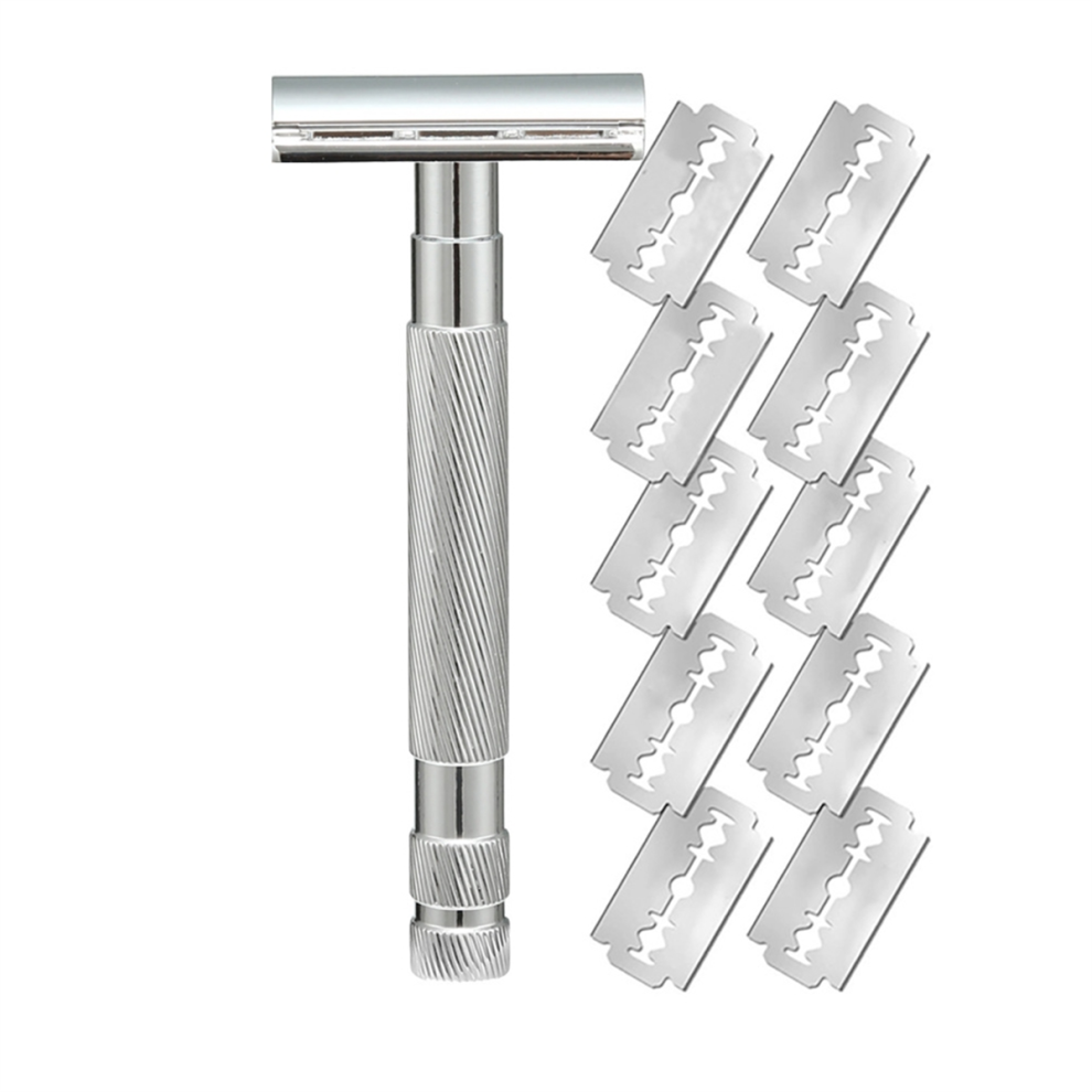 Reusable Stainless Steel Safety Razor Double-Sided Blade